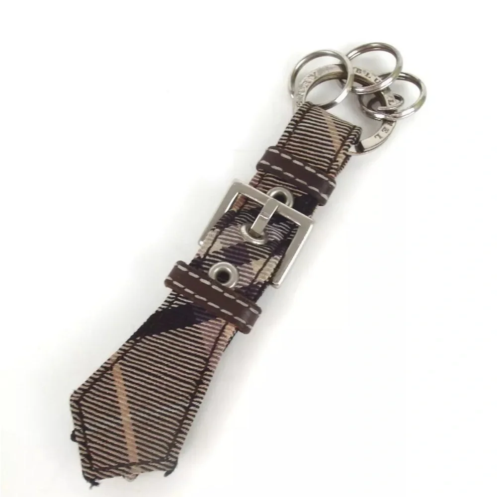 Authentic Preloved BURBERRY Nova Check charm leather/metal